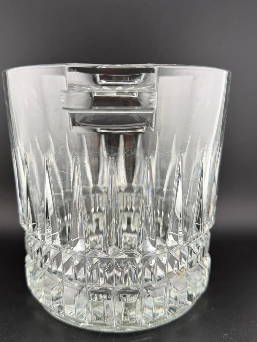 Vintage Ice Bucket Villeneuve Pattern Cristal D’Arques Tab Handles France